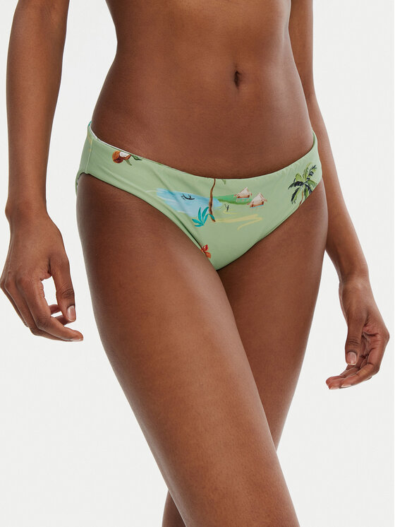 Seafolly Seafolly Spodnji del bikini Isla Palm 40426-216 Zelena
