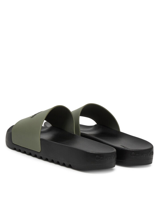 Calvin Klein Calvin Klein Klapki Chunky Pool Slide Rub HM0HM01063 Zielony