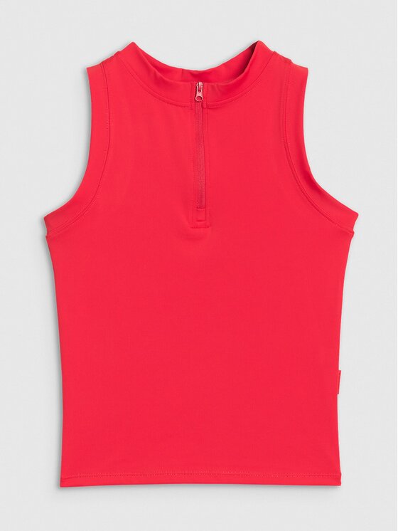 4F 4F Tričko 4FRSS25TSLEF221-62S Červená Slim Fit