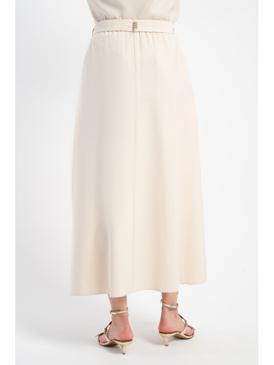 CLICK CLICK Φούστα σε γραμμή Α 50-716 Μπεζ Long Fit