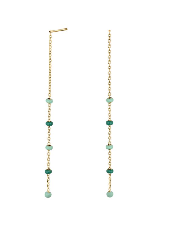 Rosefield Rosefield Kolczyki Emerald Dotted Threader Earrings Złoty