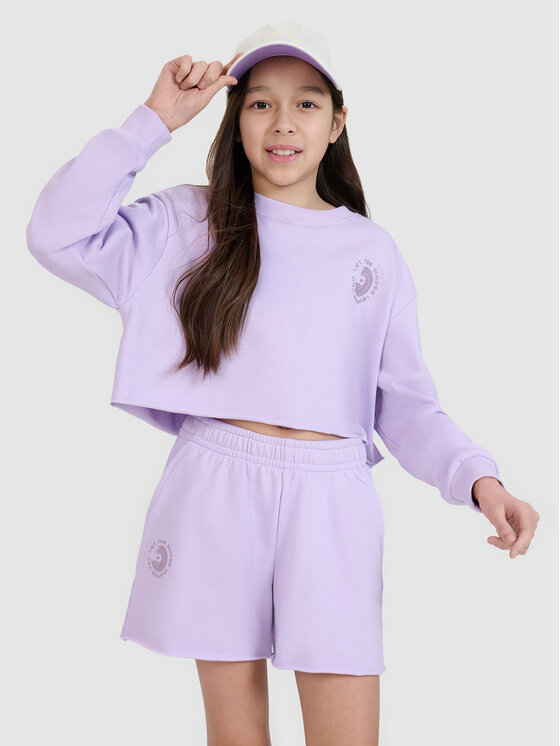 4F 4F Bluza SWELLS OF THE OCEAN Fioletowy jasny Oversize