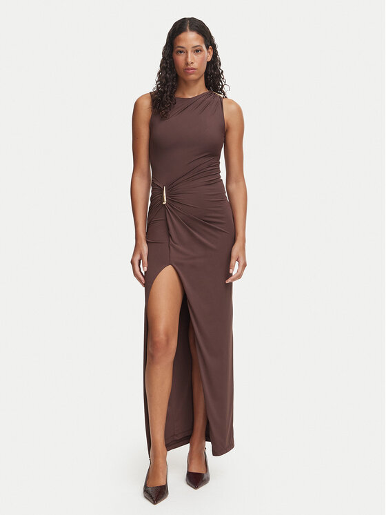 Bardot Bardot Официална рокля Reed 60435DB Кафяв Slim Fit