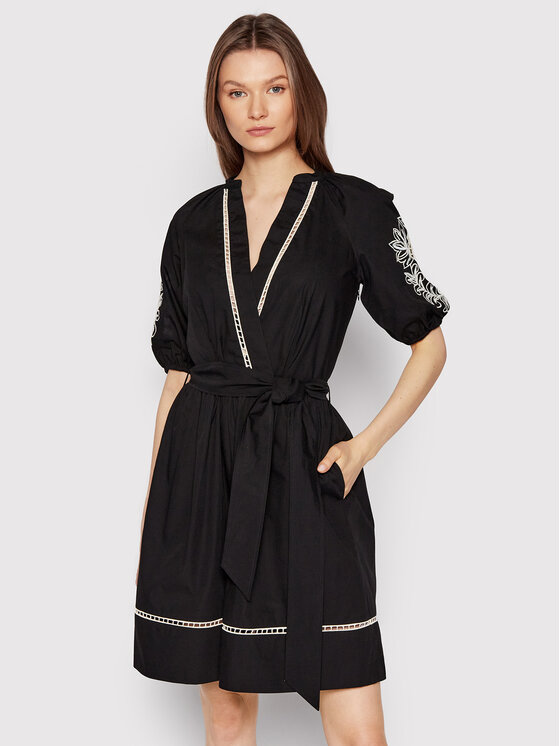 TWINSET Rochie de zi 221TP2601 Negru Relaxed Fit La Reducere si Transport Gratuit Femei 2023-09-29
