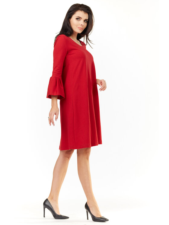 Awama Awama Vestito di maglia A207 Rosso Basic Fit