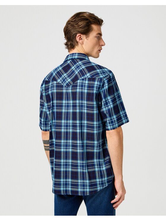 Wrangler Wrangler Camicia SS WESTERN SHIRT Blu Regular Fit