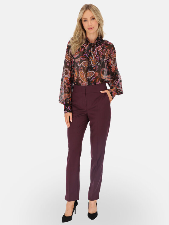 L’AF L’AF Spodnie materiałowe Donna Bordowy Regular Fit