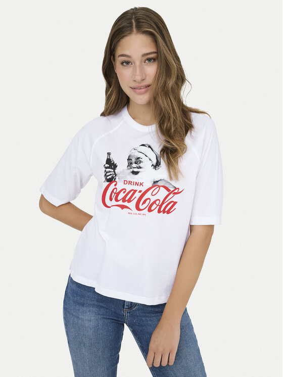 ONLY ONLY Tričko Coca Cola 15355794 Biela Regular Fit