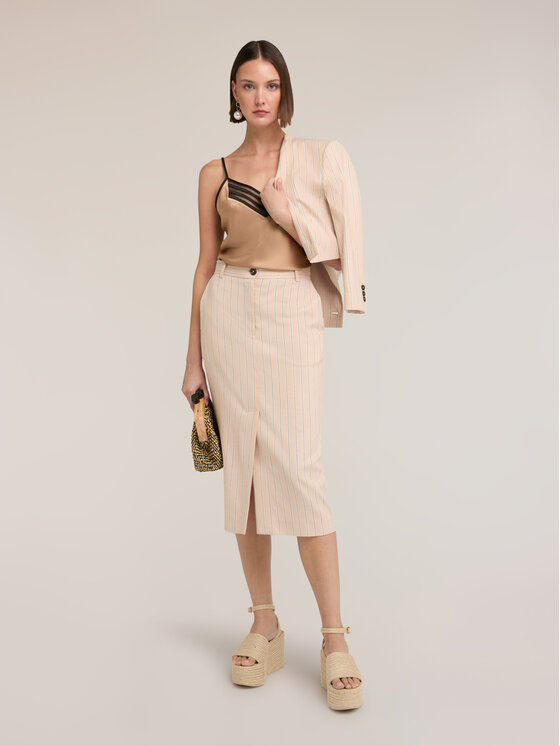 Motivi Motivi Top D035Q000542N002 Crema Slim Fit