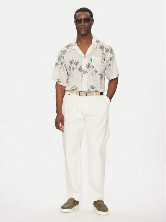 Tommy Hilfiger Tommy Hilfiger Särk Bowling Shirt Print UM0UM03227 Beež Regular Fit
