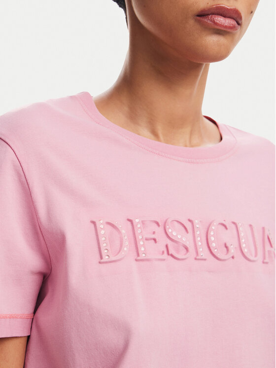 Desigual Desigual Tričko Brandy 24WWTK24 Ružová Regular Fit