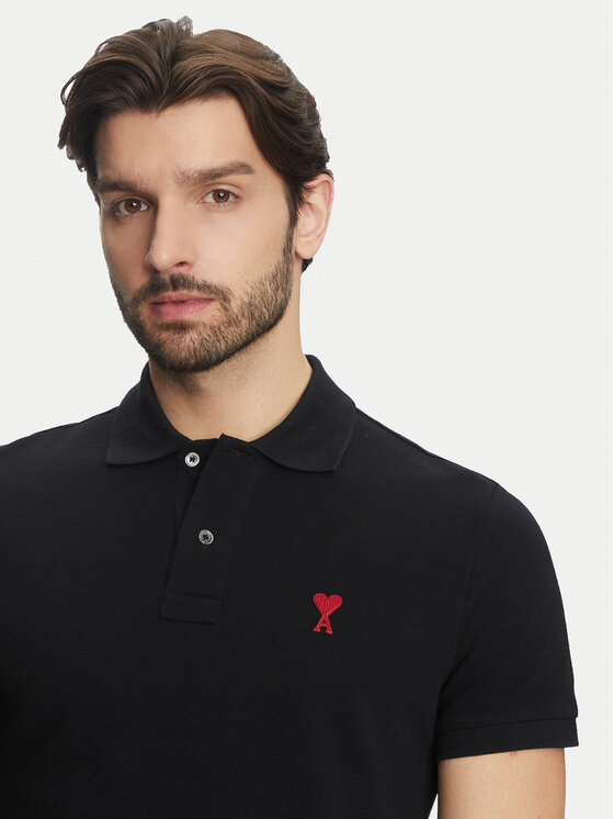 AMI PARIS AMI PARIS Polo majica BFUPL001.760 Črna Regular Fit