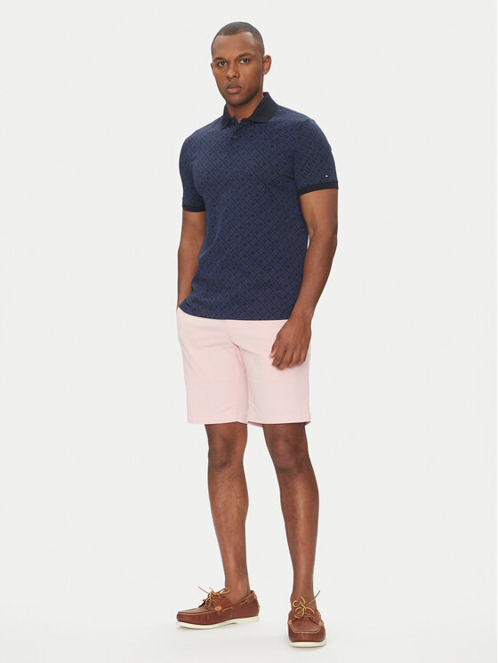 Tommy Hilfiger Tommy Hilfiger Polo Monogram MW0MW39218 Granatowy Regular Fit