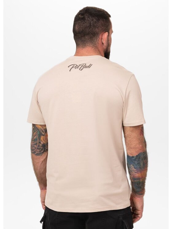 PITBULL PITBULL T-Shirt Koszulka męska EL JEFFE 3XL Beżowy Regular Fit