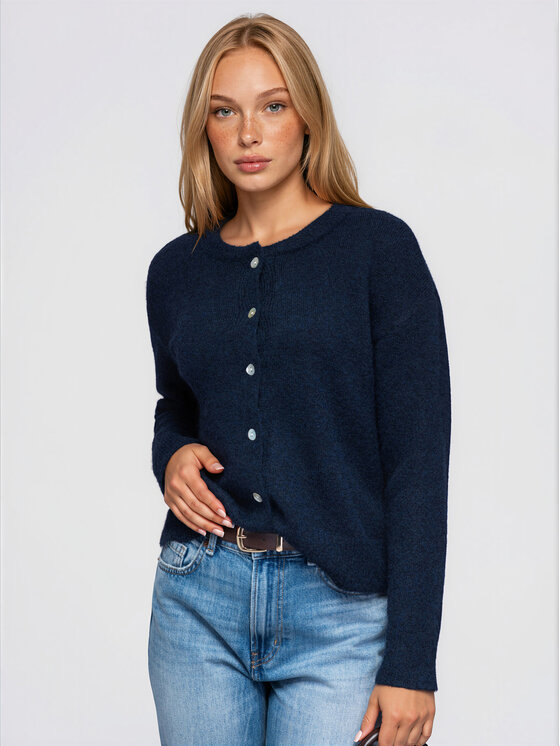 Ombre Ombre Svetr OW-SW-E0064 Tmavomodrá Relaxed Fit