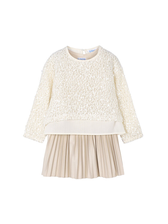 Mayoral Mayoral Vestito da giorno 4925 Beige Regular Fit