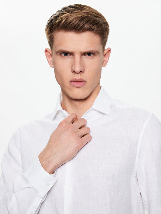Calvin Klein Calvin Klein Koszula Solid K10K109286 Biały Slim Fit