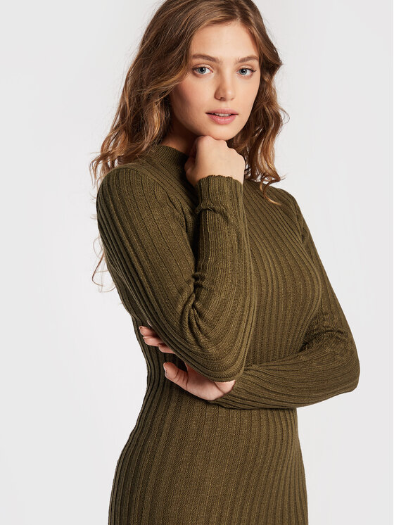 Vestito di maglia LKD-230CUBOA Verde Slim Fit