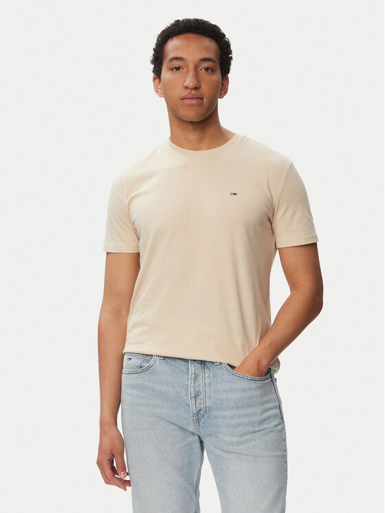 Tommy Jeans Tricou Jaspe Htr Tee Ext DM0DM20363 Bej Slim Fit