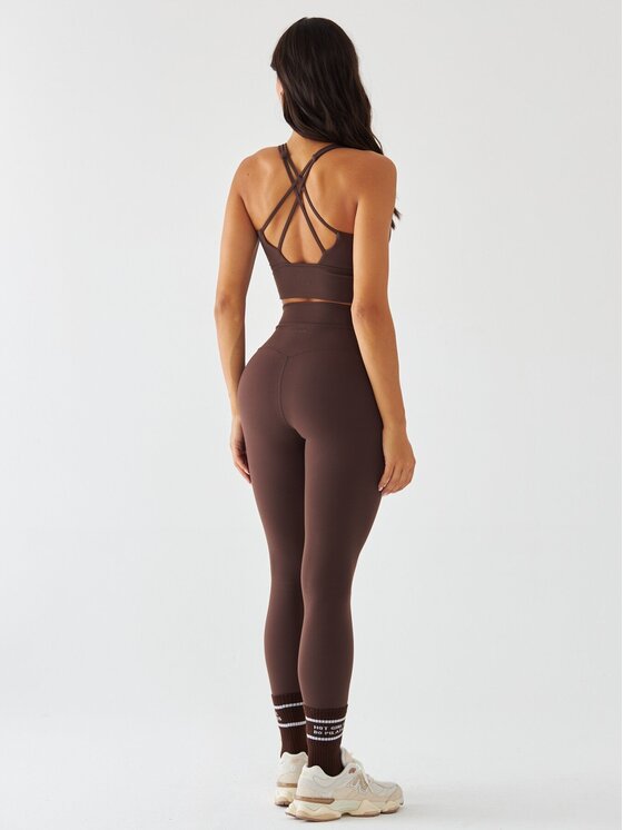BeShaped BeShaped Legginsy Sportowe - Morning Dew Brązowy Shaping Fit