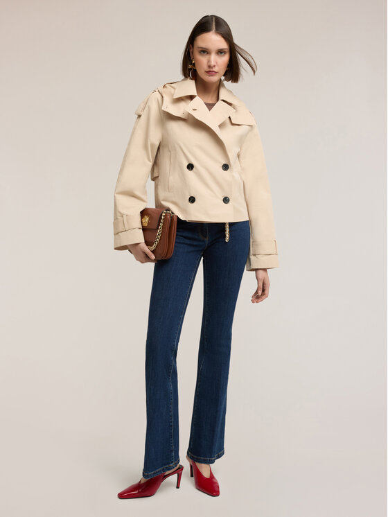 Motivi Motivi Cappotto invernale R015Q001141N002 Crema Regular Fit