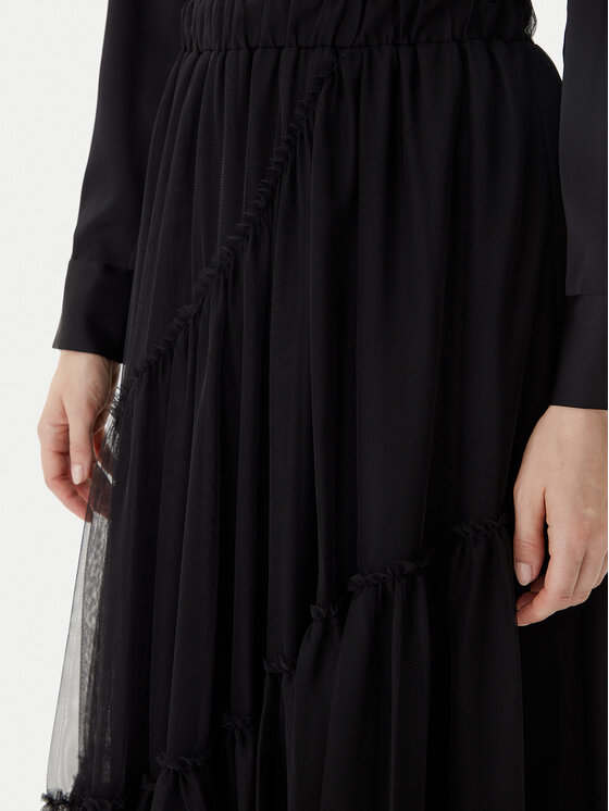 TWINSET TWINSET Tüllszoknya 252LI2RAA Fekete Regular Fit