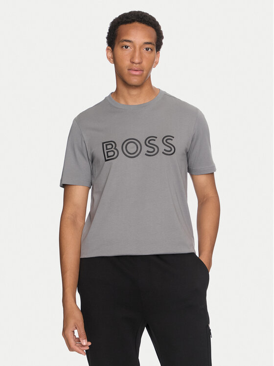 Boss T-krekls 50519358 Pelēks Regular Fit