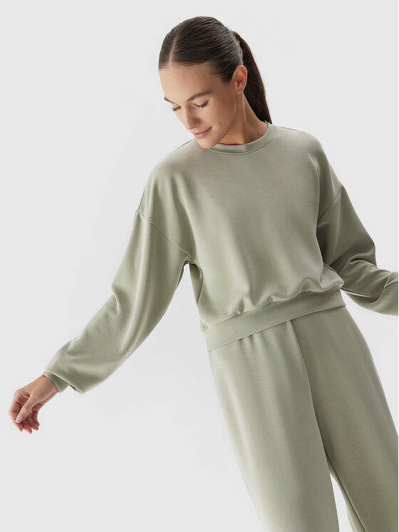 4F 4F Суитшърт 4FAW23TSWSF701 Каки Regular Fit