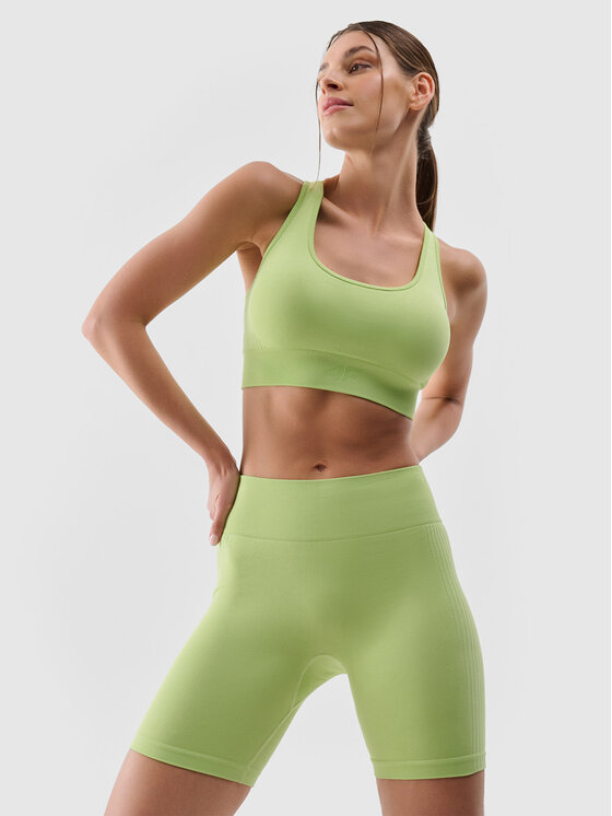 4F 4F Kolarki MULTI ACTIVE Zielony jasny Slim Fit