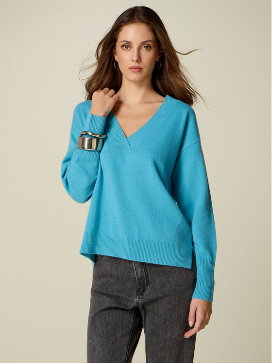 Oltre Oltre Maglione M339J005594N004 Turchese Regular Fit