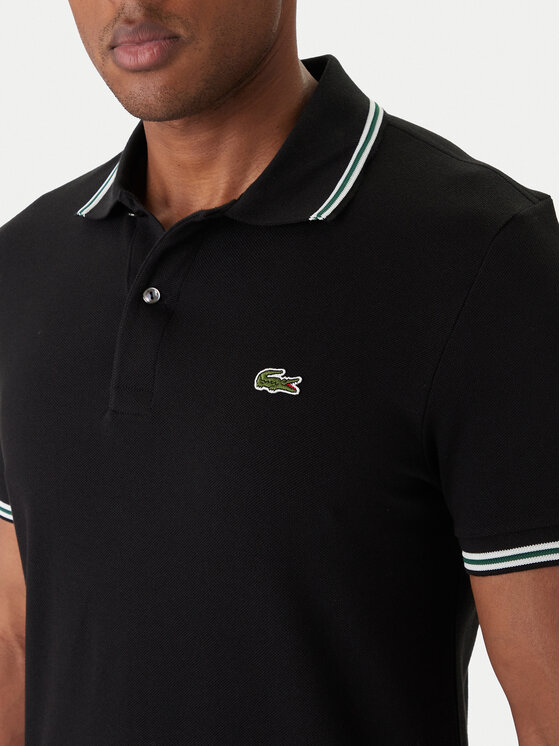 Lacoste Lacoste Тениска с яка и копчета PH9875 Черен Regular Fit