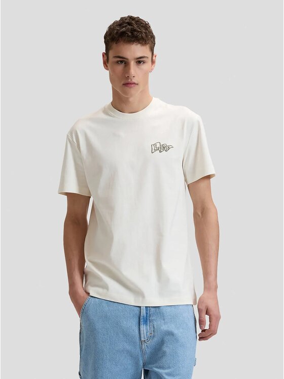 Lee Lee T-shirt FLAG TEE Bianco Regular Fit