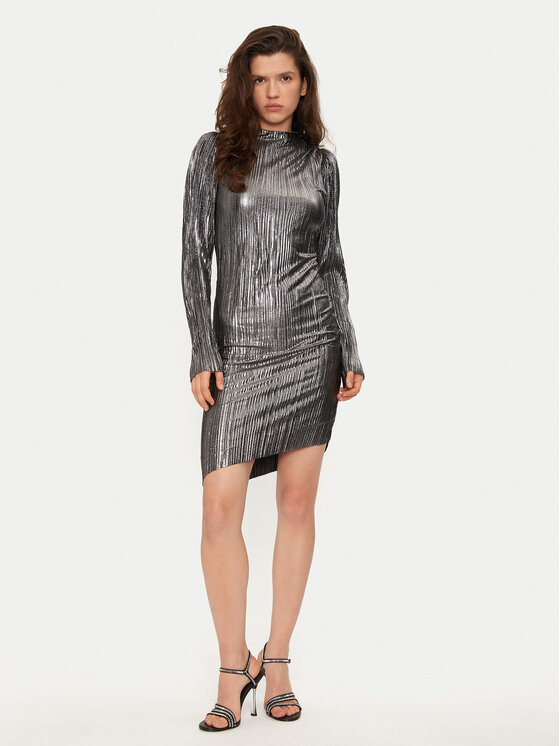 Bruuns Bazaar Bruuns Bazaar Koktel haljina BBW3707 Srebrna Regular Fit