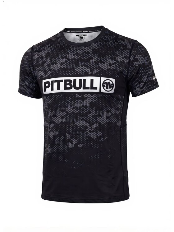 PITBULL PITBULL Koszulka techniczna HEX CAMO HILLTOP Czarny Regular Fit