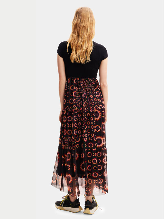 Desigual Desigual Ljetna haljina Galiana 24SWVK65 Crna Regular Fit