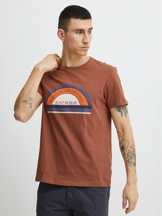 Blend Тишърт 20715022 Кафяв Regular Fit