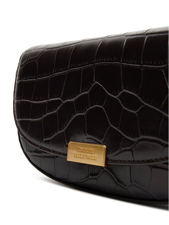 Tommy Hilfiger Tommy Hilfiger Torebka Party Le Mini Crossover Croc AW0AW18203 Brązowy