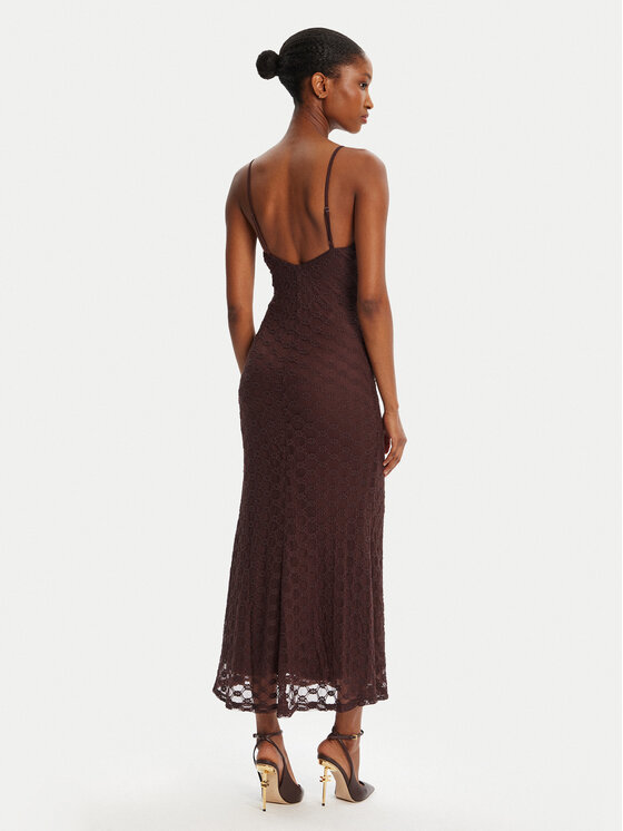 BARDOT BARDOT Cocktail obleka Adoni Mesh 57998DB1 Rjava Regular Fit
