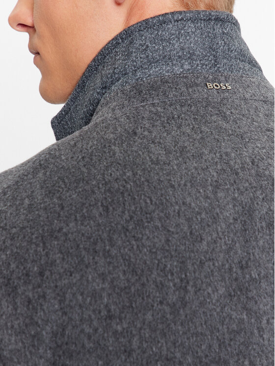 BOSS Boss Vilnonis paltas H-Hyde-Bib-234 50502250 Pilka Slim Fit