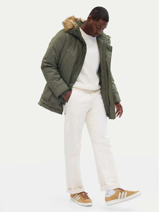 Gap Gap Žieminė striukė 726377-00 Žalia Regular Fit