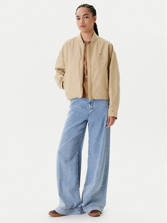 Tommy Hilfiger Tommy Hilfiger Bomber striukė WW0WW45619 Smėlio Relaxed Fit