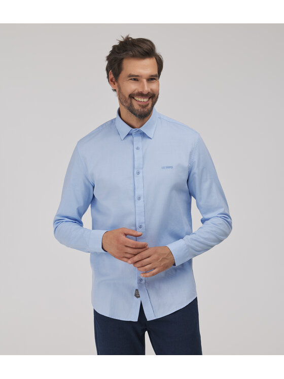 Lee Cooper Lee Cooper Koszula jeansowa VAN Niebieski Regular Fit