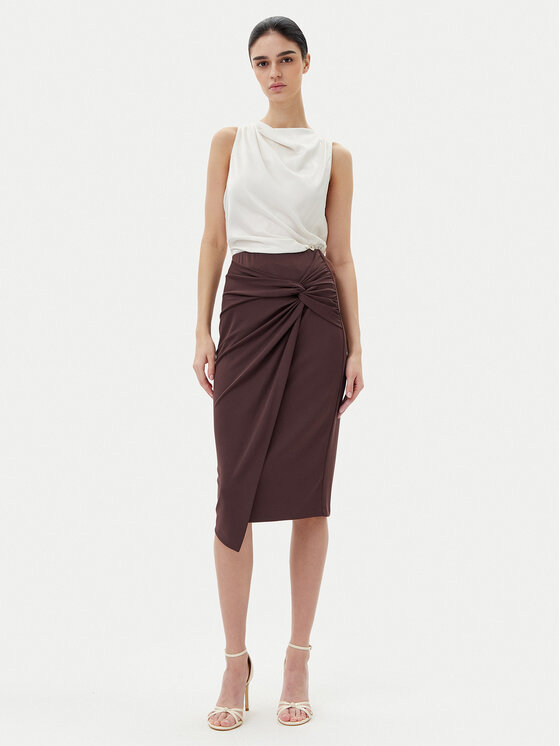 Rinascimento Rinascimento Midi szoknya CFC0123489003 Barna Regular Fit