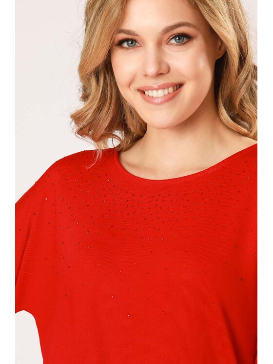 QUIOSQUE QUIOSQUE Halenka JETY BLOUSE Červená Regular Fit