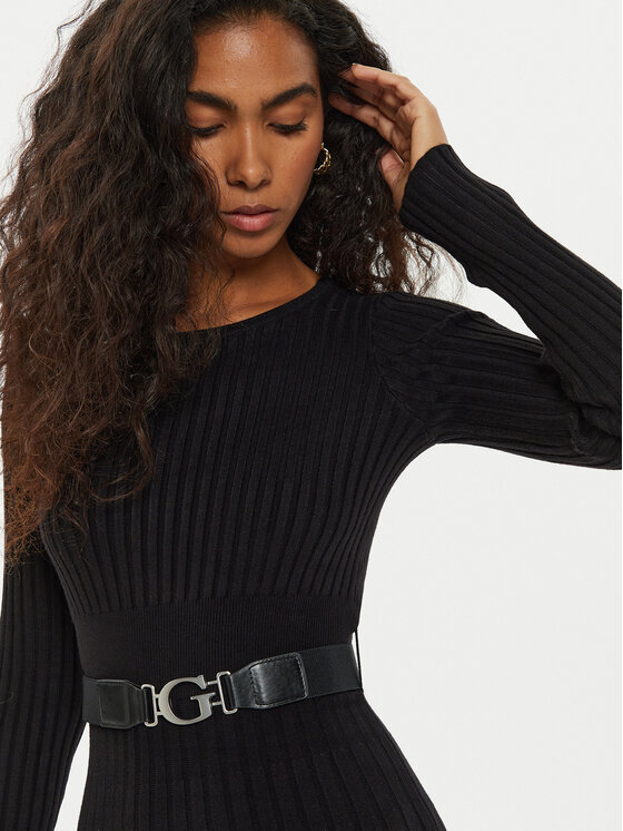 Guess Guess Strickkleid W2BK29 Z2YJ2 Schwarz Regular Fit