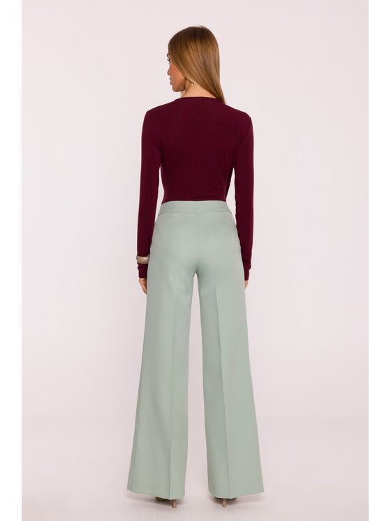 Made of Emotion Made of Emotion Spodnie materiałowe M875 Zielony Wide Leg