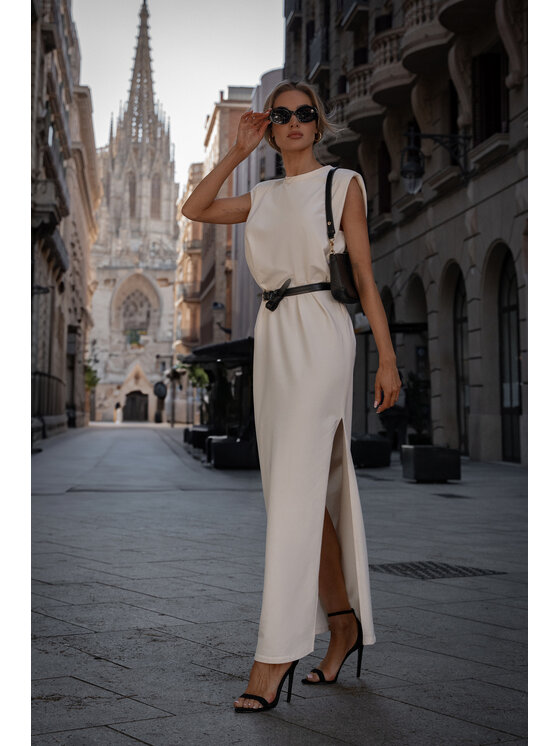 Made of Emotion Made of Emotion Letní šaty M790 Écru Generous Fit