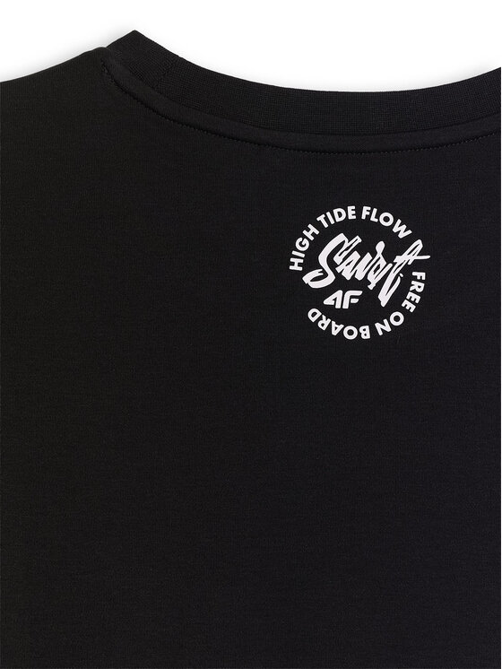 4F 4F T-Shirt CATCH THE WAVE Czarny Regular Fit