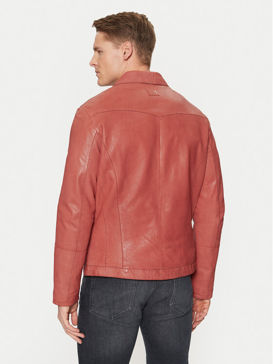 Milestone Milestone Шкіряна куртка Boston 511099 60605 Червоний Regular Fit