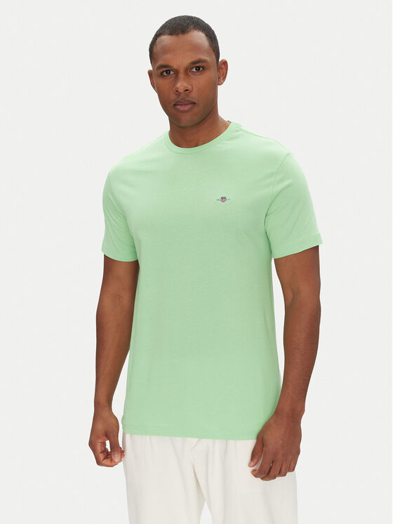 Gant Gant T-krekls Shield 2003184 Zaļš Regular Fit